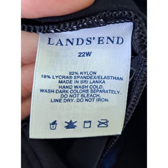 Lands End Plus Size 22W One-Piece Swimsuit Cross Back Black Buttons Women's - Picture 7 of 9